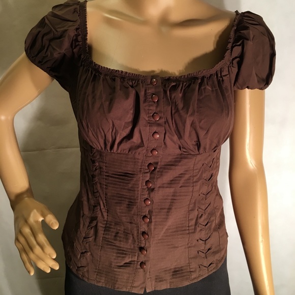 2B Bebe Tops - Bebe Brown Sexy Bustier Blouse